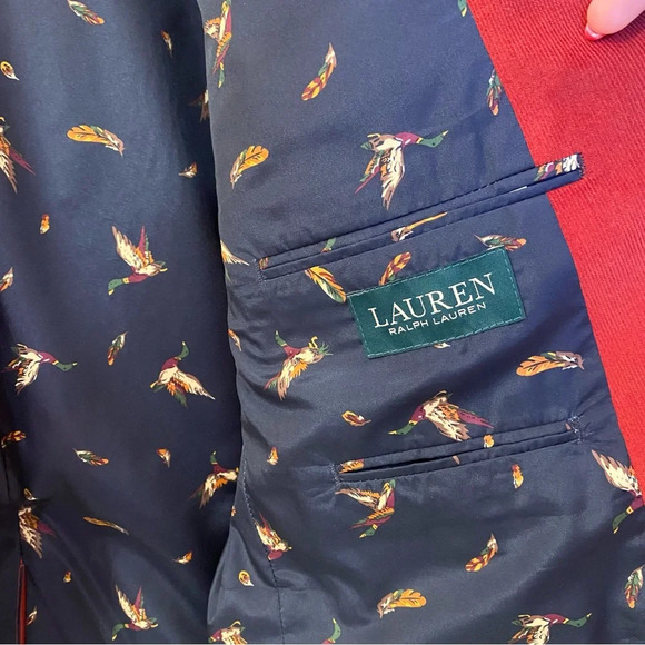 Lauren Ralph Lauren Deep Red Corduroy Sport Jacket Size 46R - Picture 7 of 10